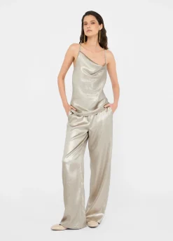 Liu Jo Top de crepé laminado-Mujer Camisetas Y Tops|Ceremonia
