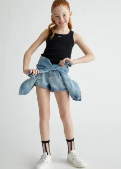 Liu Jo Top de punto canalé de algodón- Camisetas