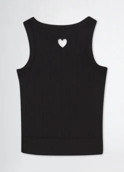 Liu Jo Top de punto canalé de algodón- Camisetas