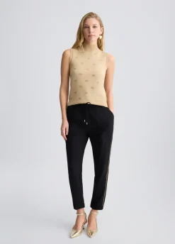 Liu Jo Top de punto con logotipo y strass-Mujer Cárdigans Y Jerséis