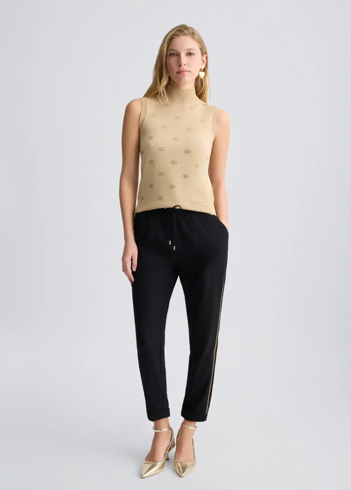 Liu Jo Top de punto con logotipo y strass-Mujer Cárdigans Y Jerséis