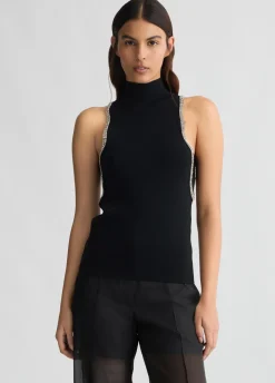 Liu Jo Top de punto con strass-Mujer Cárdigans Y Jerséis