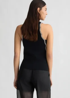 Liu Jo Top de punto con strass-Mujer Cárdigans Y Jerséis