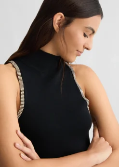 Liu Jo Top de punto con strass-Mujer Cárdigans Y Jerséis