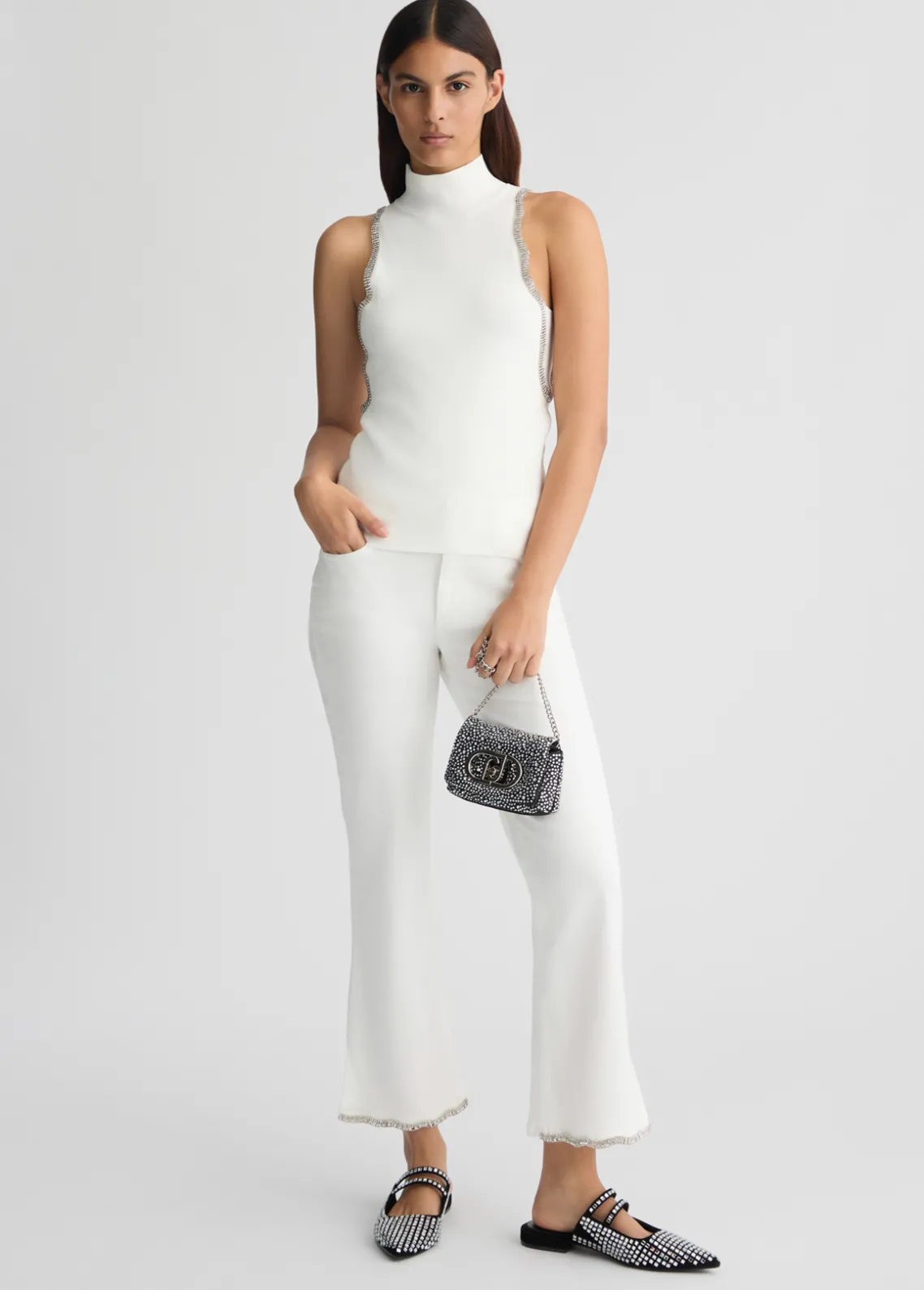 Liu Jo Top de punto con strass-Mujer Cárdigans Y Jerséis