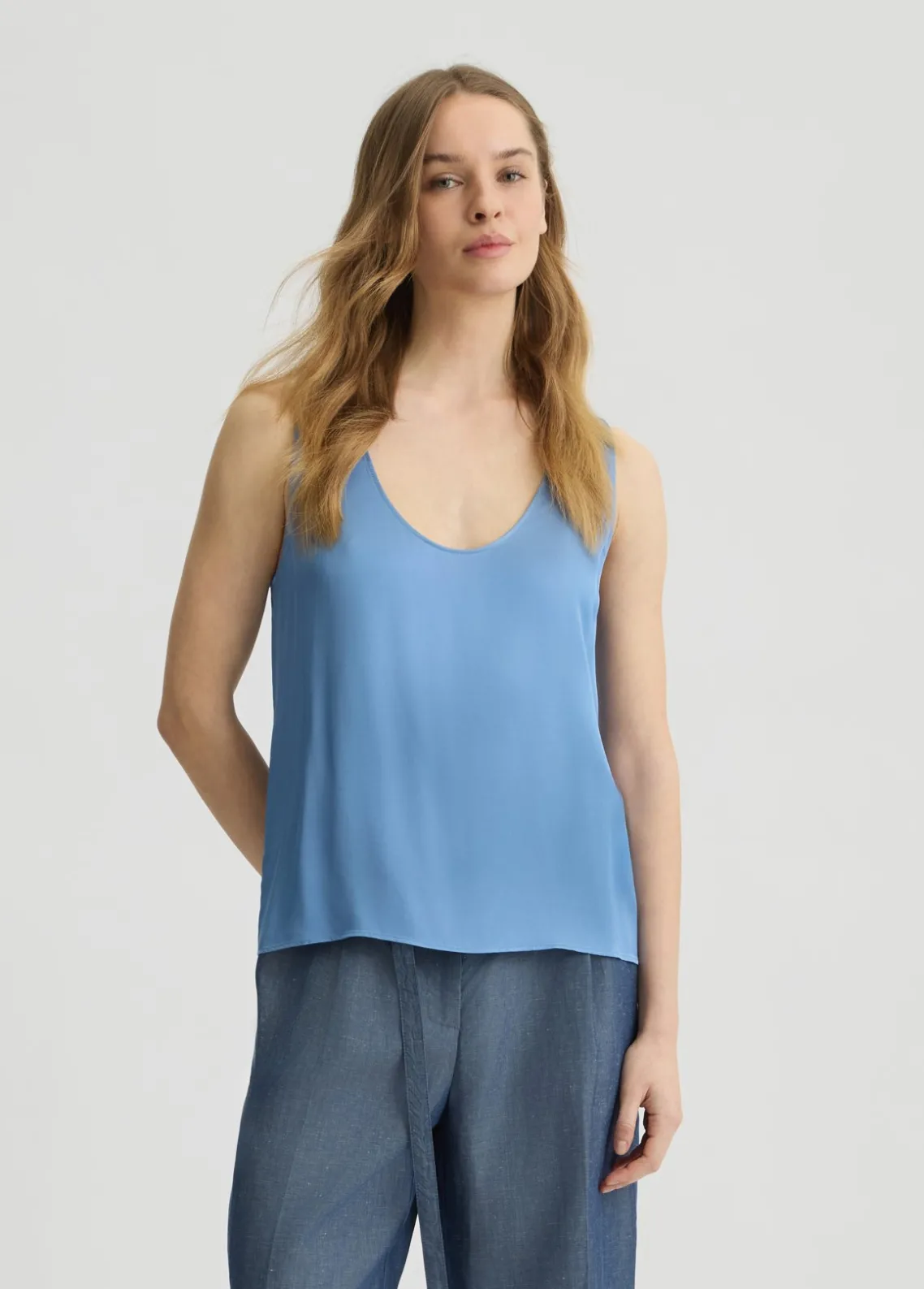 Liu Jo Top de raso color-Mujer Camisetas Y Tops