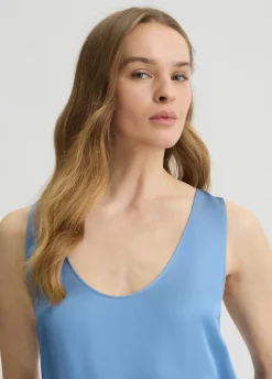 Liu Jo Top de raso color-Mujer Camisetas Y Tops