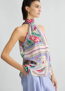 Liu Jo Top de raso estampado-Mujer Camisetas Y Tops