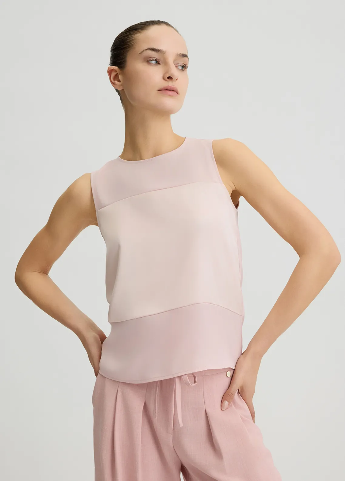 Liu Jo Top de raso y georgette-Mujer Tailleur|Camisetas Y Tops