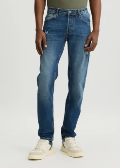 Liu Jo Vaqueros entallados de algodón efecto desgastado-Hombre Jeans