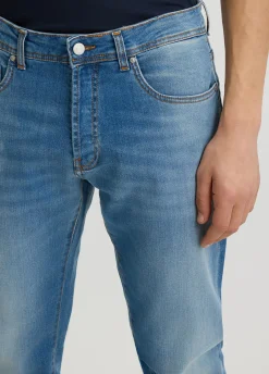 Liu Jo Vaqueros entallados de algodón efecto desgastado-Hombre Jeans