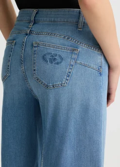 Liu Jo Vaqueros pata de elefante con cinturón-Mujer Vaqueros Campana