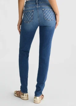 Liu Jo Vaqueros pitillo azules con strass-Mujer Vaqueros Pitillo