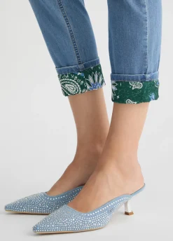 Liu Jo Vaqueros pitillo tobilleros con vuelta de bandana-Mujer Vaqueros Pitillo