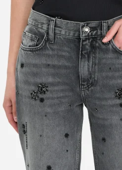 Liu Jo Vaqueros rectos con strass-Mujer Vaqueros Rectos