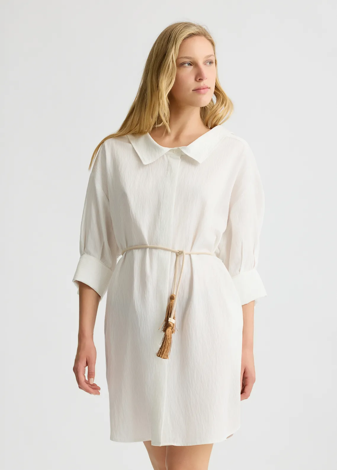 Liu Jo Vestido camisero de algodón a rayas-Mujer Vestidos