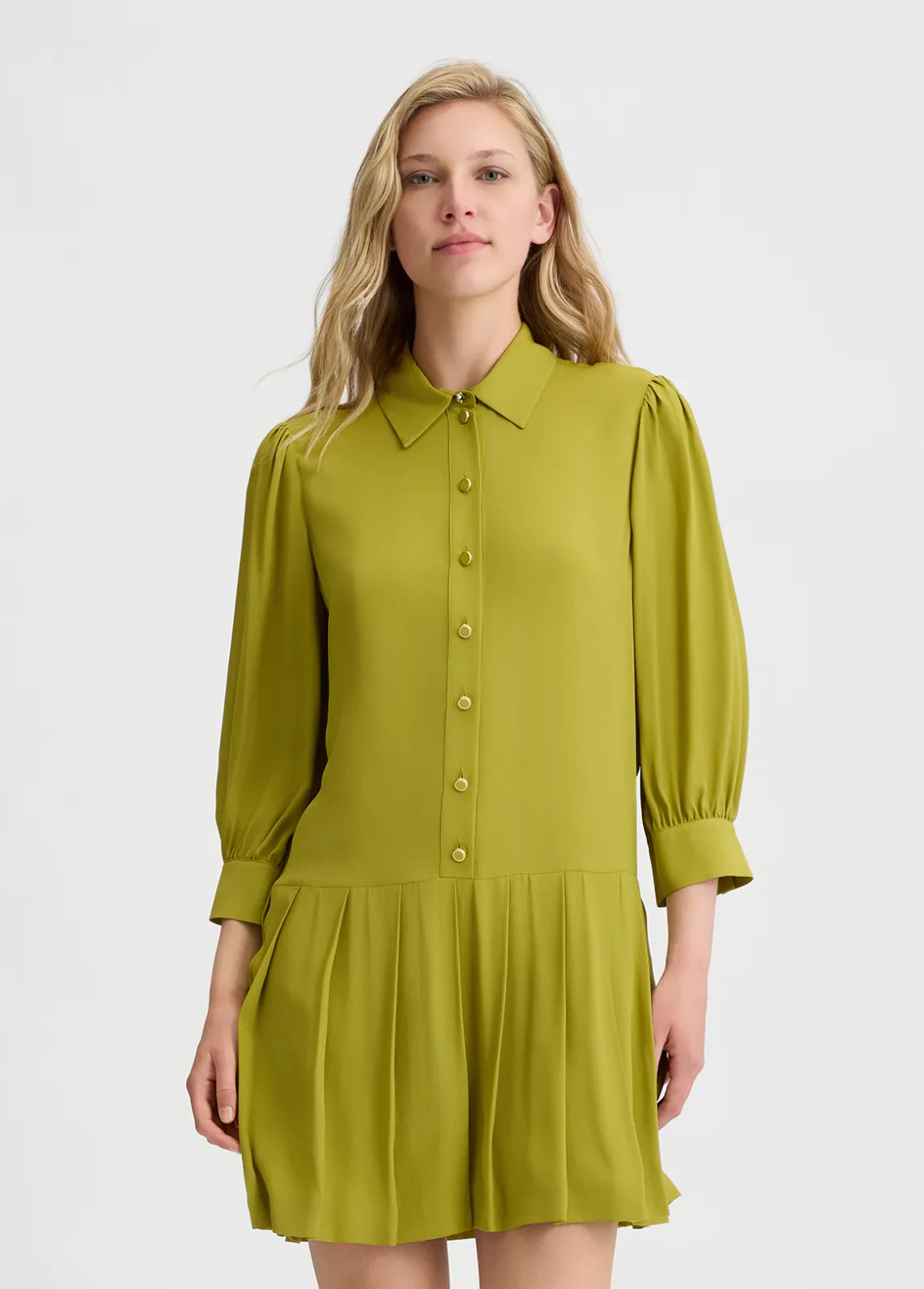 Liu Jo Vestido camisero de crepé de China-Mujer Vestidos
