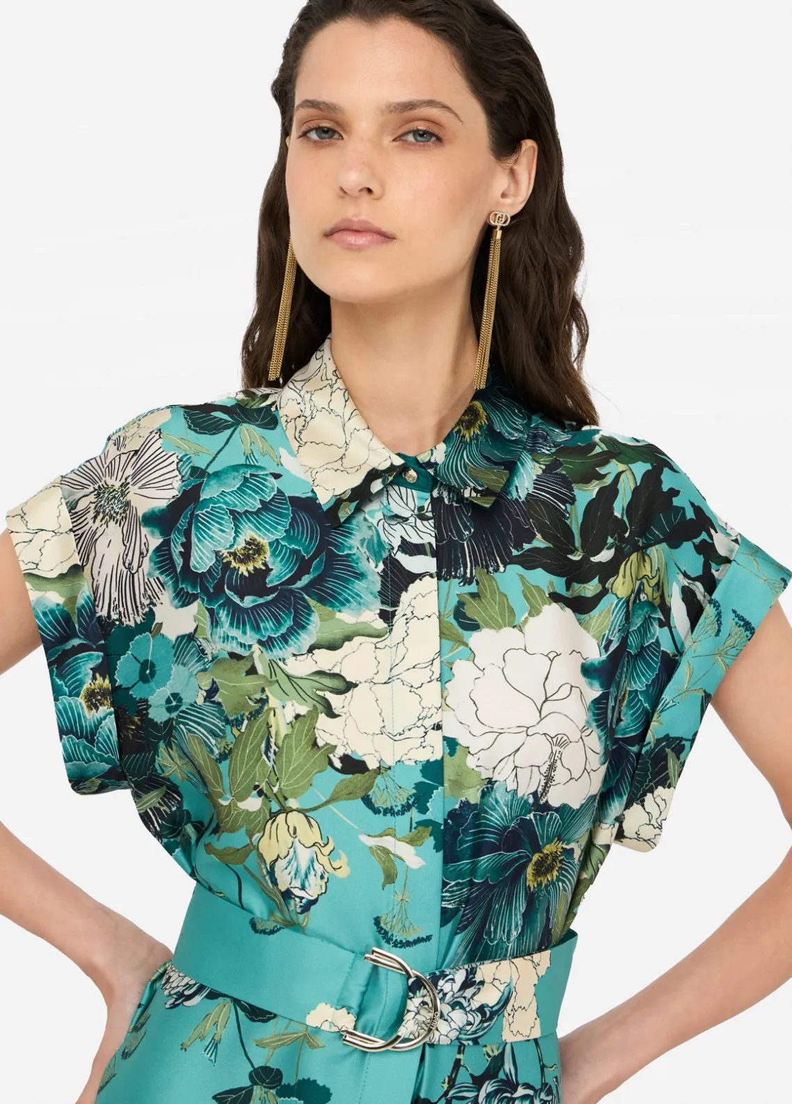 Liu Jo Vestido camisero de sarga estampado-Mujer Vestidos