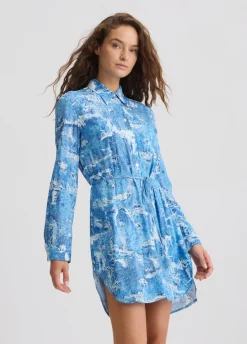 Liu Jo Vestido camisero efecto denim-Mujer Moda Baño|Vestidos