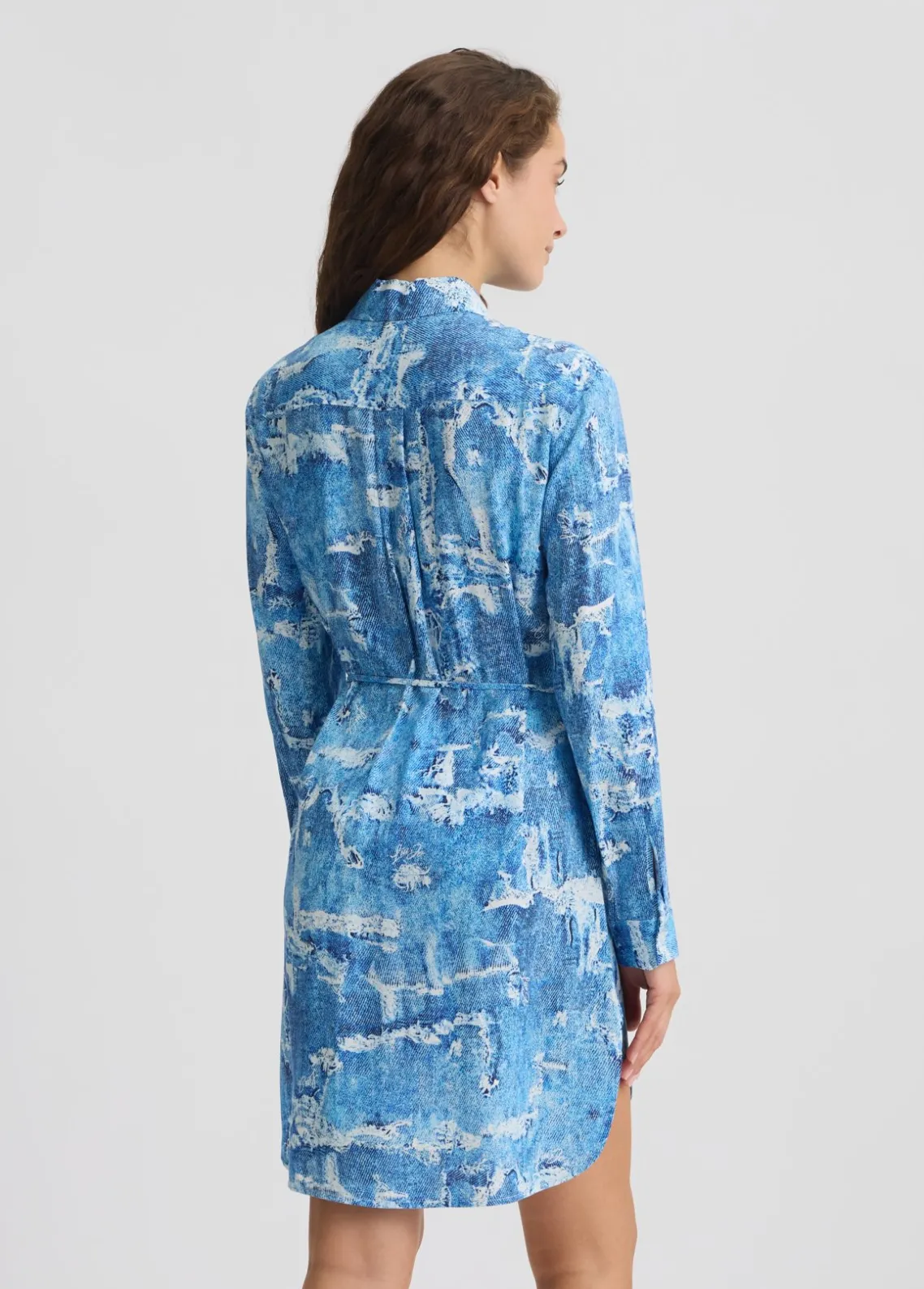 Liu Jo Vestido camisero efecto denim-Mujer Moda Baño|Vestidos