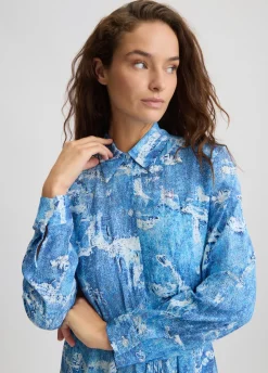 Liu Jo Vestido camisero efecto denim-Mujer Moda Baño|Vestidos