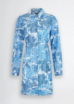Liu Jo Vestido camisero efecto denim-Mujer Moda Baño|Vestidos