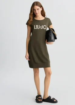 Liu Jo Vestido con logotipo y strass-Mujer Moda Baño|Vestidos