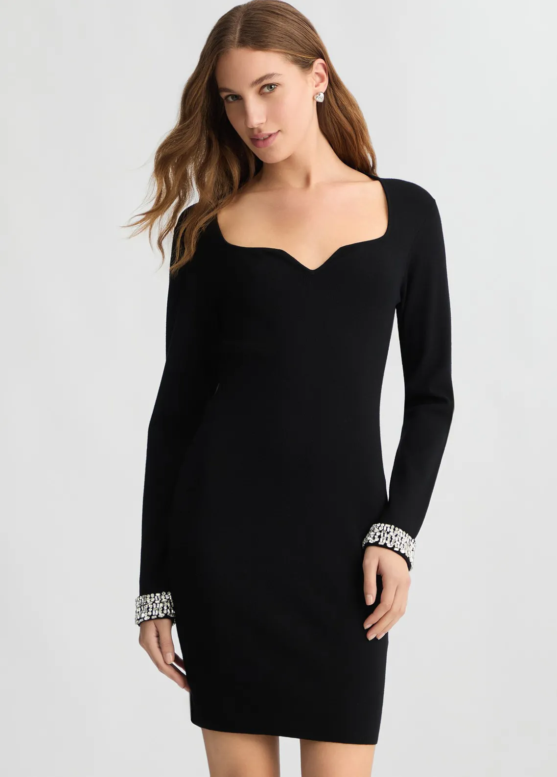 Liu Jo Vestido corto con bordado de joyas-Mujer Cárdigans Y Jerséis|Vestidos