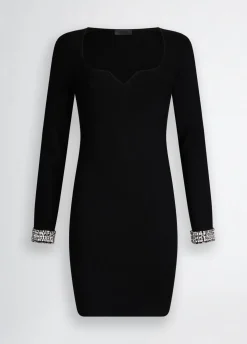 Liu Jo Vestido corto con bordado de joyas-Mujer Cárdigans Y Jerséis|Vestidos