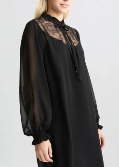Liu Jo Vestido corto con inserción de encaje-Mujer Vestidos