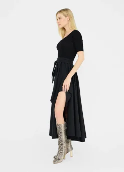 Liu Jo Vestido corto de punto y popelina-Mujer Cárdigans Y Jerséis|Vestidos