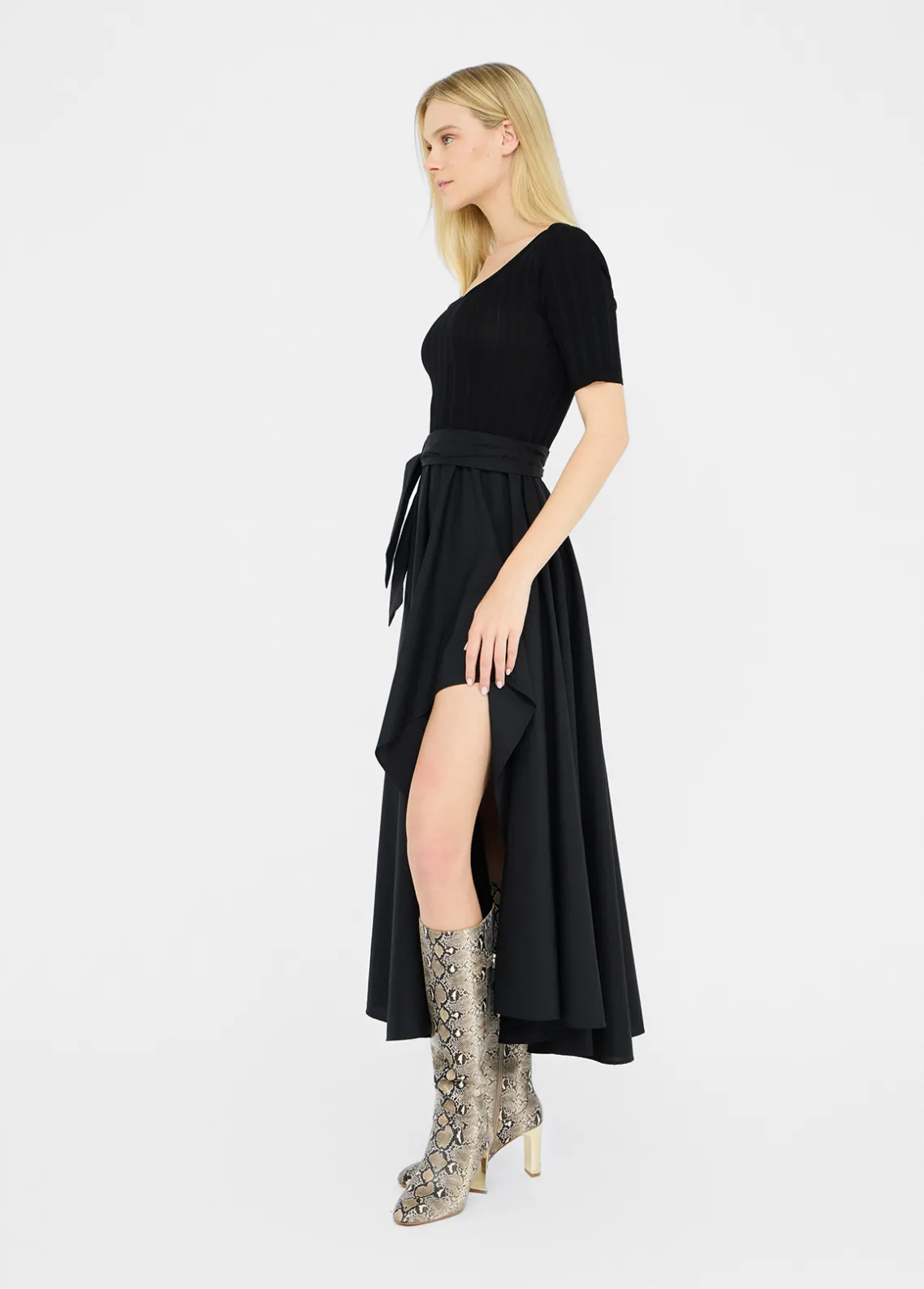 Liu Jo Vestido corto de punto y popelina-Mujer Cárdigans Y Jerséis|Vestidos