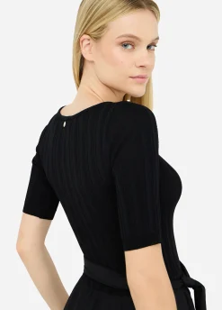 Liu Jo Vestido corto de punto y popelina-Mujer Cárdigans Y Jerséis|Vestidos
