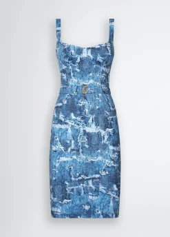 Liu Jo Vestido corto efecto denim-Mujer Moda Baño|Vestidos