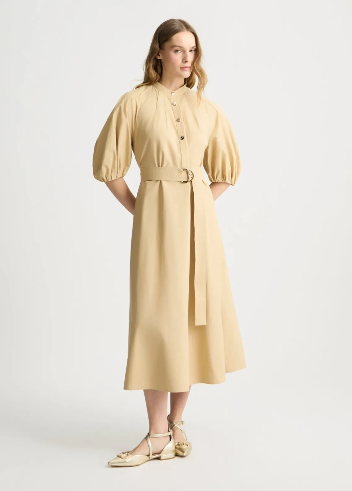 Liu Jo Vestido de algodón con cinturón-Mujer Vestidos