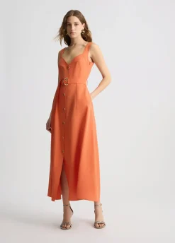 Liu Jo Vestido de lino con cinturón-Mujer Vestidos