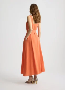 Liu Jo Vestido de lino con cinturón-Mujer Vestidos