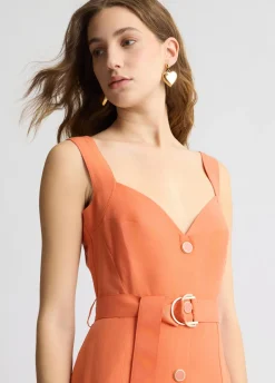 Liu Jo Vestido de lino con cinturón-Mujer Vestidos