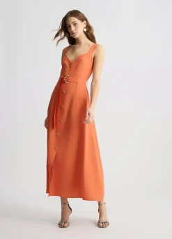 Liu Jo Vestido de lino con cinturón-Mujer Vestidos
