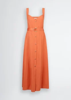 Liu Jo Vestido de lino con cinturón-Mujer Vestidos
