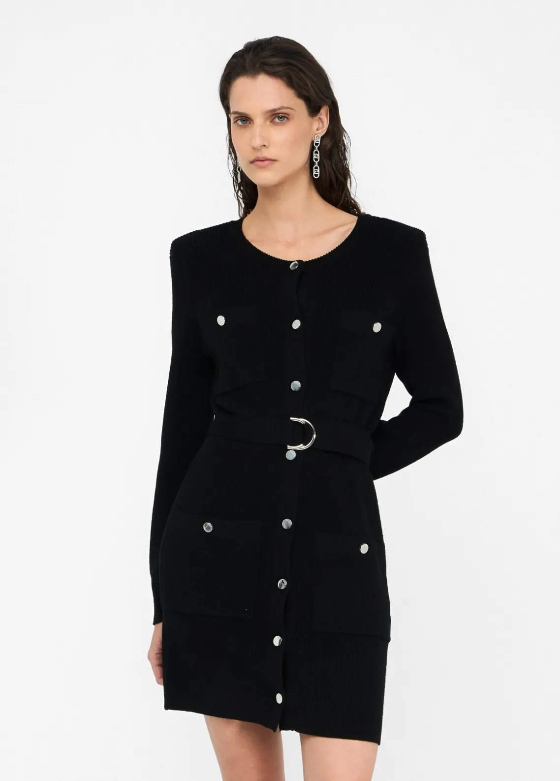 Liu Jo Vestido de punto con tirantes acolchados-Mujer Cárdigans Y Jerséis|Vestidos