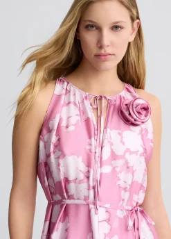 Liu Jo Vestido de raso estampado-Mujer Ceremonia|Vestidos