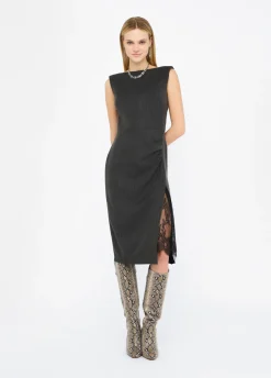 Liu Jo Vestido de raya diplomática con encaje-Mujer Vestidos