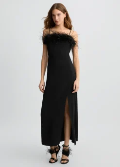 Liu Jo Vestido elegante con plumas-Mujer Ceremonia|Vestidos