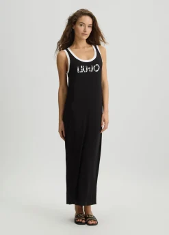 Liu Jo Vestido largo con logotipo-Mujer Moda Baño|Vestidos