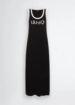 Liu Jo Vestido largo con logotipo-Mujer Moda Baño|Vestidos