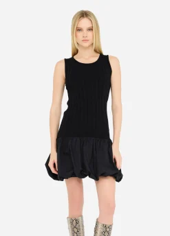 Liu Jo Vestido largo de punto y popelina-Mujer Cárdigans Y Jerséis|Vestidos