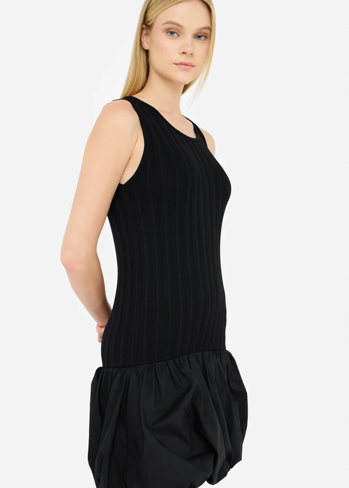 Liu Jo Vestido largo de punto y popelina-Mujer Cárdigans Y Jerséis|Vestidos