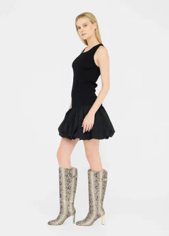 Liu Jo Vestido largo de punto y popelina-Mujer Cárdigans Y Jerséis|Vestidos