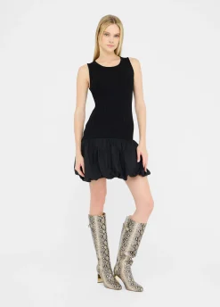 Liu Jo Vestido largo de punto y popelina-Mujer Cárdigans Y Jerséis|Vestidos
